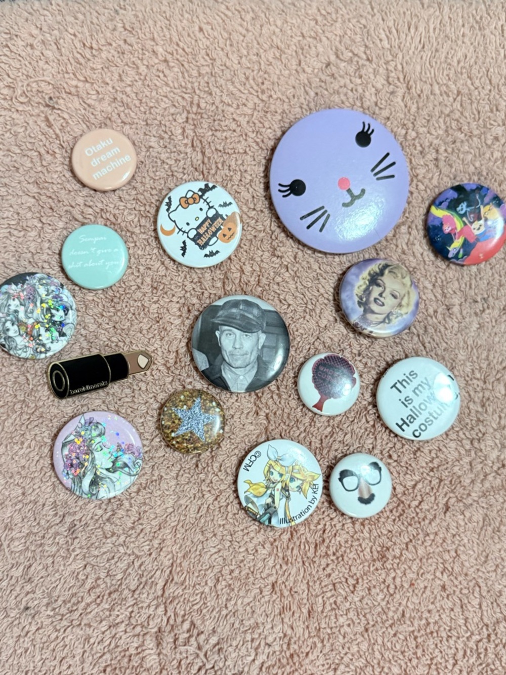 Assorted Decorative Button Pin Lot - Funny and Kawaii